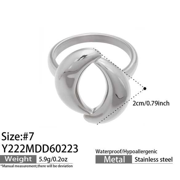 Wholesale Women's Minimalist Luxury Geometric Stainless Steel Ring Set