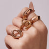 Wholesale Women's Minimalist Luxury Geometric Stainless Steel Ring Set