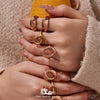 Wholesale Women's Minimalist Luxury Geometric Stainless Steel Ring Set