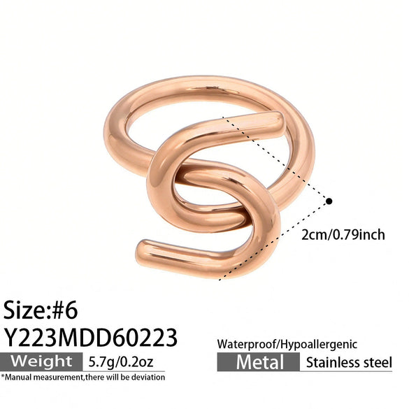 Wholesale Women's Minimalist Luxury Geometric Stainless Steel Ring Set