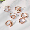 Wholesale Women's Minimalist Luxury Geometric Stainless Steel Ring Set