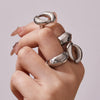 Wholesale Women's Minimalist Luxury Geometric Stainless Steel Ring Set