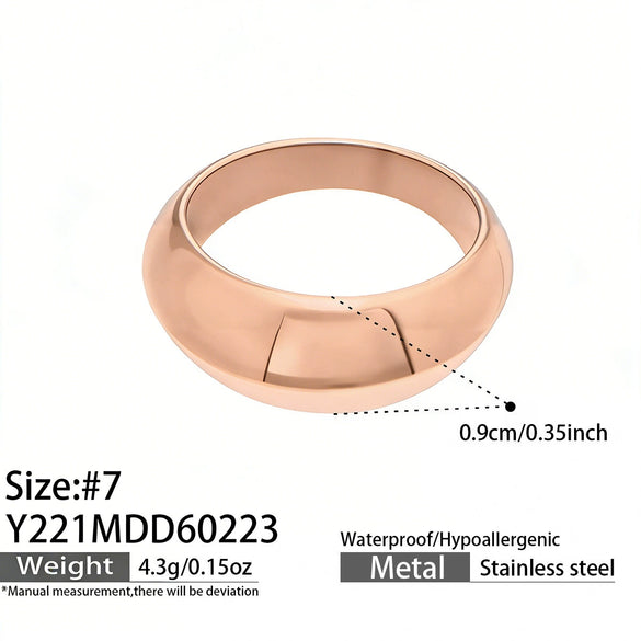 Wholesale Women's Minimalist Luxury Geometric Stainless Steel Ring Set