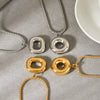 Wholesale Women's Minimalist Luxury Ins Style Geometric Stainless Steel Electroplated Pendant Necklaces With Twist Chain