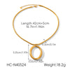 Wholesale Women's Minimalist Luxury Ins Style Geometric Stainless Steel Electroplated Pendant Necklaces With Twist Chain