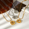 Wholesale Women's Minimalist Luxury Ins Style Geometric Stainless Steel Electroplated Pendant Necklaces With Twist Chain