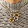 Wholesale Women's Minimalist Luxury Ins Style Geometric Stainless Steel Electroplated Pendant Necklaces With Twist Chain