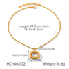 Wholesale Women's Minimalist Luxury Ins Style Geometric Stainless Steel Electroplated Pendant Necklaces With Twist Chain