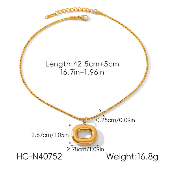 Wholesale Women's Minimalist Luxury Ins Style Geometric Stainless Steel Electroplated Pendant Necklaces With Twist Chain