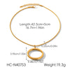 Wholesale Women's Minimalist Luxury Ins Style Geometric Stainless Steel Electroplated Pendant Necklaces With Twist Chain