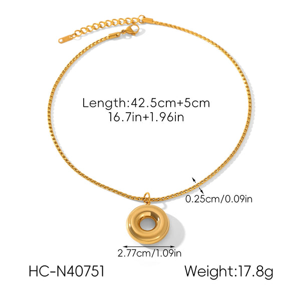 Wholesale Women's Minimalist Luxury Ins Style Geometric Stainless Steel Electroplated Pendant Necklaces With Twist Chain