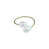 Wholesale Women's Minimalist Natural Freshwater Pearl Geometric Ring 18K Gold Plated