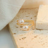 Wholesale Women's Minimalist Natural Freshwater Pearl Geometric Ring 18K Gold Plated