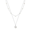 Wholesale Women's Minimalist Natural Geometric S925 Sterling Silver Pearl Double Layer Necklace With Electroplating