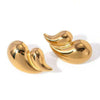 Wholesale Women's Minimalist Natural Metal Doublelayer Drop Shape Goldplated Earrings