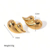 Wholesale Women's Minimalist Natural Metal Doublelayer Drop Shape Goldplated Earrings