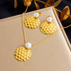 Wholesale Women's Minimalist Natural Round Pearl Diamond Twist Chain Stainless Steel Necklace With Electroplating