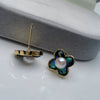 Wholesale Women's Minimalist Pearl Earrings With 925 Silver Needles And Four Leaf Clover Design