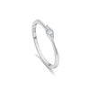 Wholesale Women's Minimalist S925 Sterling Silver Ring With Microinlaid Zircon Geometric Pattern Electroplated Platinum 18K Gold