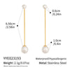 Wholesale Women's Minimalist Simple Modern Geometric Pearl Tassel Stainless Steel Earrings With Vacuum Real Gold Plating In Pvd Furnace