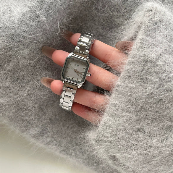 Wholesale Women's Minimalist Square Watch With Metal Strap And Stainless Steel Butterfly Double Snap Buckle