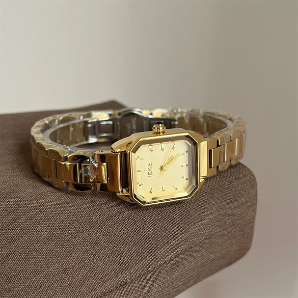 Wholesale Women's Minimalist Square Watch With Metal Strap And Stainless Steel Butterfly Double Snap Buckle