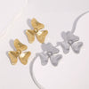 Wholesale Women's Minimalist Stainless Steel Electroplated Threepetal Flower Design Earrings