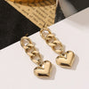 Wholesale Women's Minimalist Stainless Steel Heart Shape Electroplated Earrings With 14K Gold Chain
