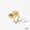 Wholesale Women's Minimalist Stainless Steel Hollow Love Ball Ring With Double Heart Open Design And Electroplating