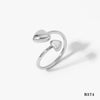 Wholesale Women's Minimalist Stainless Steel Hollow Love Ball Ring With Double Heart Open Design And Electroplating