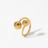 Wholesale Women's Minimalist Stainless Steel Hollow Love Ball Ring With Double Heart Open Design And Electroplating