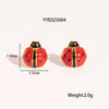 Wholesale Women's Minimalist Stainless Steel Insect Hair Accessories And Earrings With Pvd Furnace Vacuum Real Gold Plating
