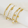 Wholesale Women's Minimalist Stainless Steel Natural Pearl Round Beads Hand Beaded Bracelet