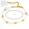Wholesale Women's Minimalist Stainless Steel Natural Pearl Round Beads Hand Beaded Bracelet