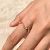 Wholesale Women's Minimalist Stainless Steel Ring With White Diamonds Electroplated Wave Shape Jewelry