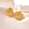 Wholesale Women's Minimalist Stainless Steel Stamped Flower Earrings