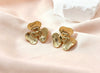 Wholesale Women's Minimalist Stainless Steel Stamped Flower Earrings