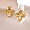 Wholesale Women's Minimalist Stainless Steel Stamped Flower Earrings