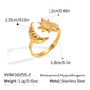 Wholesale Women's Minimalist Stainless Steel Sun And Moon Open Ring With Vacuum Real Gold Plating