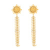 Wholesale Women's Minimalist Stainless Steel Tassel Sun Smiley Face Earrings With Vacuum Real Gold Plating In Pvd Furnace