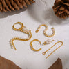 Wholesale Women's Minimalist Stainless Steel Vacuum Real Gold Plated Freshwater Pearl Rhinestone Tassel Earrings