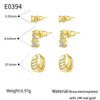 Wholesale Women's Minimalist Star Shape Copper Zircon Earrings Set With 14K Gold Electroplating
