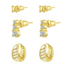 Wholesale Women's Minimalist Star Shape Copper Zircon Earrings Set With 14K Gold Electroplating