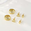 Wholesale Women's Minimalist Star Shape Copper Zircon Earrings Set With 14K Gold Electroplating