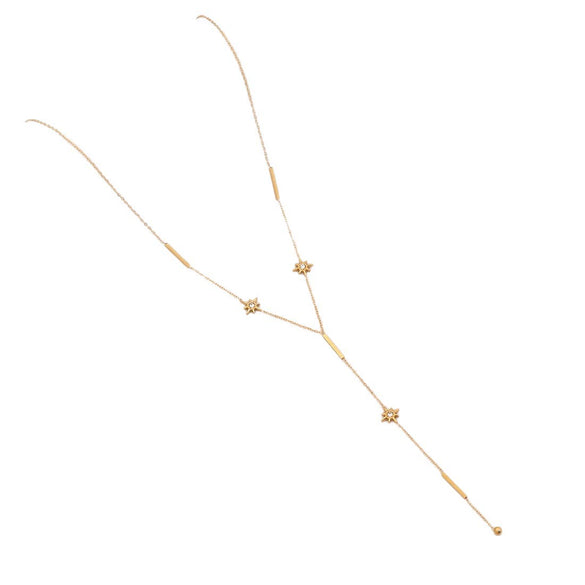 Wholesale Women's Minimalist Star Shape Stainless Steel Electroplated O Word Chain Clavicle Necklace