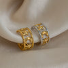 Wholesale Women's Minimalist Star Shape Stainless Steel Vacuum Plated 18K Gold Open Ring Jewelry