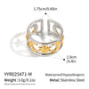Wholesale Women's Minimalist Star Shape Stainless Steel Vacuum Plated 18K Gold Open Ring Jewelry