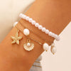 Wholesale Women's Minimalist Starfish Anklet Set Alloy Beaded Decoration Accessories