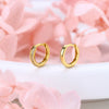 Wholesale Women's Minimalist 925 Sterling Silver Inlaid Stone Geometric Earrings With Electroplating