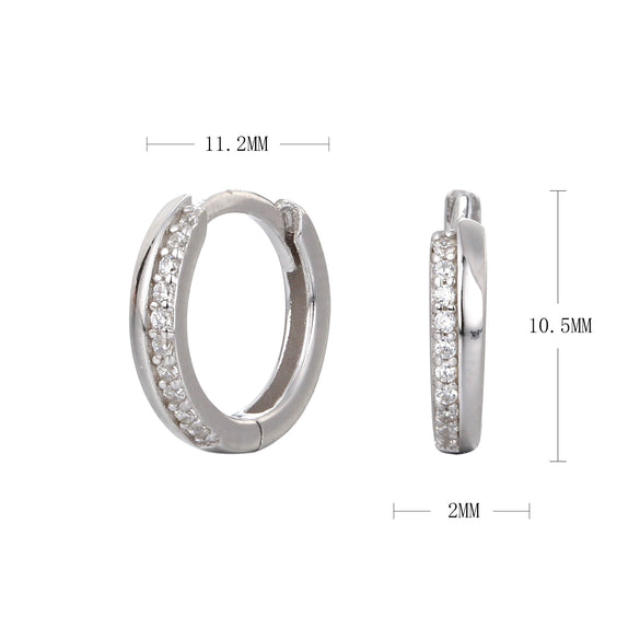 Wholesale Women's Minimalist 925 Sterling Silver Inlaid Stone Geometric Earrings With Electroplating
